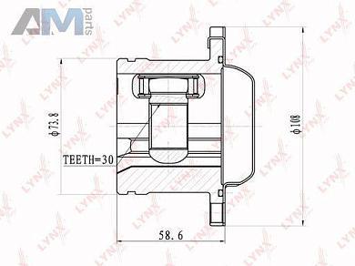 ШРУС внутренний LYNX для Octavia A4 Tour (1996-2011) CI-8010