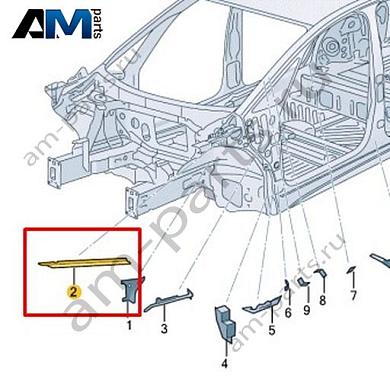 Часть стойки А Volkswagen id3 2020-2024 10A864624Купить часть стойки А 10A864624 для Фольксваген id3 2020-2024- гарантия наличия