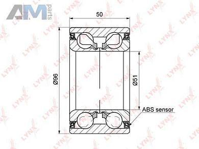 Подшипник ступицы передний/задний с ABS LYNX для Touareg 2014-2018 WB-1207