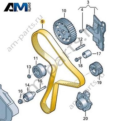 Зубчатый ремень VAG 04L109119CКупить зубчатый ремень 04L109119C Фольксваген/Ауди/Шкода- минимальная цена