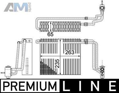 Испаритель кондиционер (MAHLE/KNECHT) AE107000P для Mb Vito 2010-2014 II (W639) (136 л.с.)