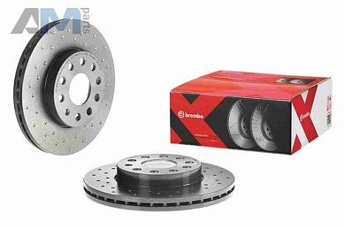 Передние перфорированные тормозные диски BREMBO 09.C547.1X  Skoda A7 (2013-2017)