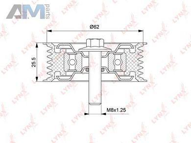 Ролик направляющий LYNX для Mercedes E200CGI 1.8 л. (184 лс). 2009-2013 PB-7211