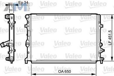 Радиатор охлаждения двигателя VALEO (735280) на Skoda Yeti (2009-2018) 1.2TSI