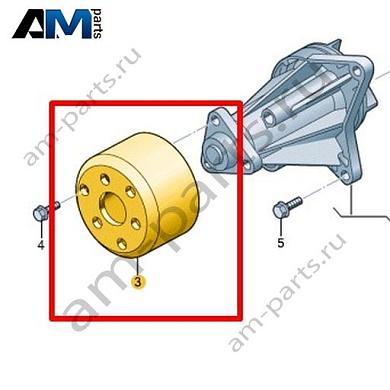 Шкив VAG 0XW121031BКупить шкив 0XW121031B Фольксваген/Ауди/Шкода на выгодных условиях