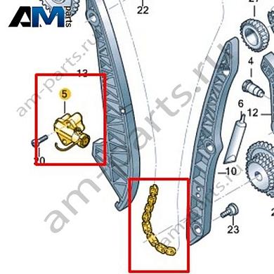 Натяжитель цепи VAG 06K109467AEКупить натяжителя цепи 06K109467AE для Фольксваген/Ауди/Шкода- выгодные цены