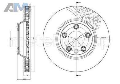 Передний правый тормозной диск CIFAM 800876C на Audi Q7 (4L) 2007-2015