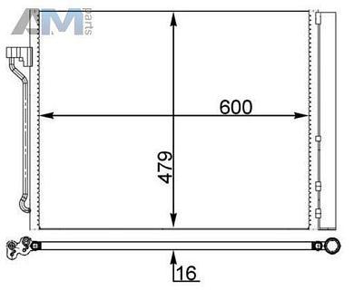 Радиатор кондиционера (MAHLE/KNECHT) AC463000S для BMW 5 серия (F10) 2011-2013 523i