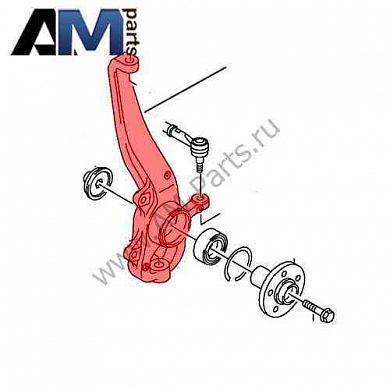 Кулак поворотный левый ф-88 мм. Amarok 2H0407257J