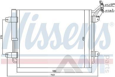 Радиатор кондиционера NISSENS (940138) на Tiguan I (2007-2011) 2.0TDI