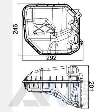 Бачек ОЖ CRT9000S (BEHR MAHLE) для Q7 (4L) 2007-2015 3.0TDI