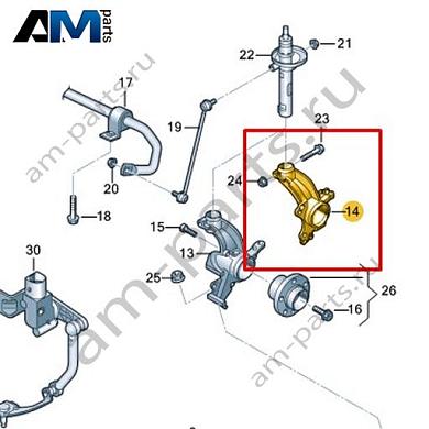 Поворотный кулак VAG 1K0407255ACКупить поворотный кулак 1K0407255AC Фольксваген/Ауди/Шкода- акция