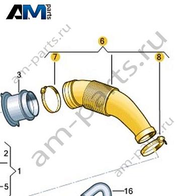 Шланг забора воздуха VAG 059129615QКупить шланг забора воздуха 059129615Q на Фольксваген/Ауди/Шкоду- выгодные цены