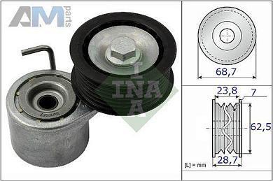 Натяжитель ремня генератора INA (534048710) на Audi Q7 (4L) 2007-2015 3.0TFSI