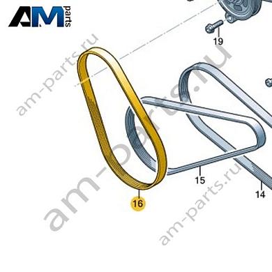 Поликлиновый ремень VAG 04L145933AКупить поликлиновый ремень 04L145933A на Фольксваген/Ауди/Шкоду- гарантия наличия