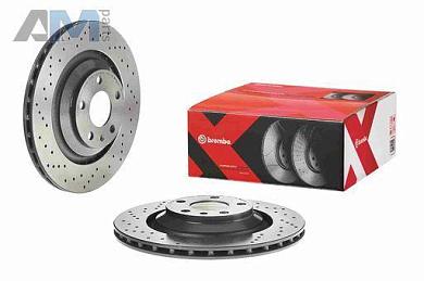 Задние перфорированные тормозные диски BREMBO 09.8842.2X Audi A6 (С6) 2004-2011
