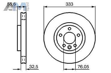 Передние тормозные диски BOSCH 0986479096 для Volkswagen T6 (2015-2020)
