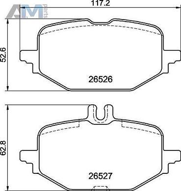 Задние тормозные колодки (P50172) BREMBO на Mercedes C-Class 2021-2025 (W206) C180/C200/C300