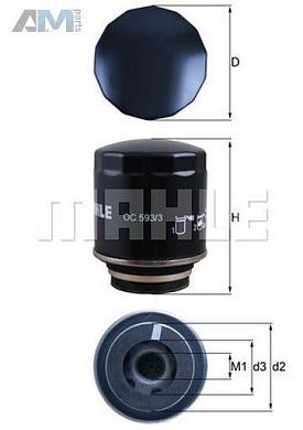 Масляный фильтр MAHLE/KNECHT OC5933 Audi A1 (8X) 2011-2018 1.4TSI