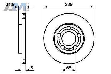 Передние тормозные диски BOSCH 0986479B62 на Skoda Mk2 (2007-2014)
