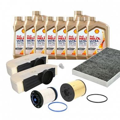 Комплект фильтров для ТО-2/4 Volkswagen Touareg (2018-2023) 3.0TDI масло Shell 0W30