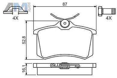 Задние тормозные колодки BOSCH 0986494621 на Volkswagen Polo Sedan (2020-2023)
