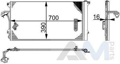 Радиатор кондиционера AC659000S (BEHR MAHLE) для Q7 (4L) 2007-2015 3.0TDI