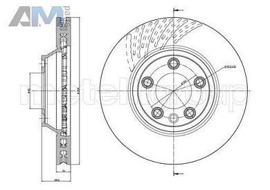 Передний левый тормозной диск CIFAM 800882C Audi Q7 (4L) 2007-2015