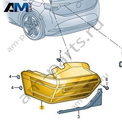 Светодиодный задний фонарь правый на крыле Volkswagen id3 2020-2024 10A945208CКупить светодиодный задний фонарь правый на крыле 10A945208C на Фольксваген id3 2020-2024 на выгодных условиях