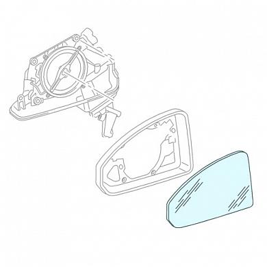 Зеркальный элемент левый на Audi Q5 (2017-2020) 4M0857535E