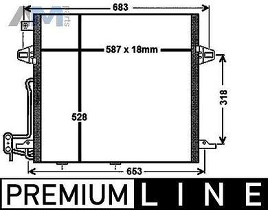 Радиатор кондиционера (MAHLE/KNECHT) AC756000P для Mb ML 2005-2011 (W164) 350 (272 л.с.)