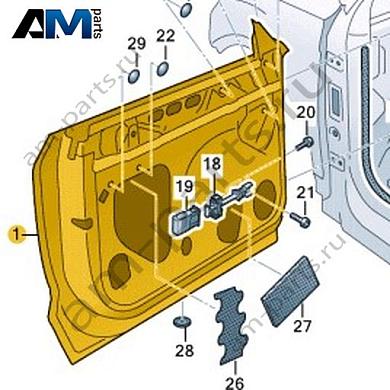 Передняя левая дверь Volkswagen T-Roc Cabrio 2020-2024 2GC831055CКупить переднюю левую дверь 2GC831055C для Фольксваген Т-рок Кабриолет 2020-2024 по минимальной цене