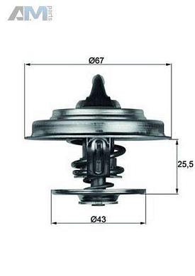 Термостат охлаждающей жидкости MAHLE/KNECHT (TX1587D) Audi A4 (B7) 2005-2009 1.9Diesel