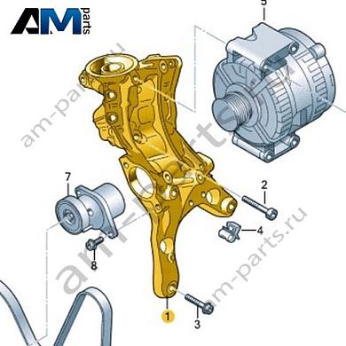 Кронштейн генератора и компрессора кондиционера VAG 06L903143KКупить кронштейн генератора и компрессора кондиционера 06L903143K на Фольксваген/Ауди/Шкоду на выгодных условиях