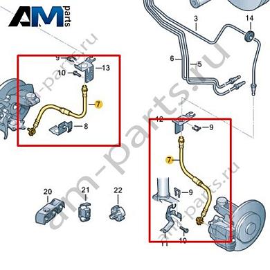 Тормозной шланг VAG 1K0611701LКупить тормозной шланг 1K0611701L на Фольксваген/Ауди/Шкоду- бесплатная доставка