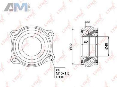 Подшипник ступицы задний LYNX для Mercedes C-klasse 2000-2008 II (W203) WB-1474