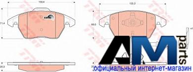 Передние тормозные колодки Фольксваген Пассат Б7 GDB1550 TRW