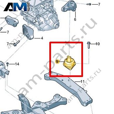 Опора коробки передач Volkswagen id3 2020-2024 1EA199555BКупить опору коробки передач 1EA199555B на Фольксваген id3 2020-2024 на выгодных условиях