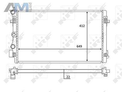 Радиатор охлаждения двигателя NRF (59056) для Skoda Octavia A7 (2013-2017) 1.6SRE (110/90л.с.)