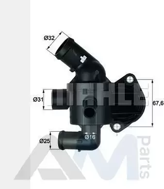 Корпус термостата с термостатом MAHLE (TI1587) на Audi Q3 (8U) 2011-2018 2.0TDI