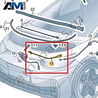 Трос замка капота Volkswagen id3 2020-2024 10B823531AКупить трос замка капота 10B823531A на Фольксваген id3 2020-2024 на выгодных условиях