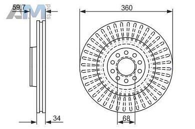 Передние тормозные диски BOSCH 0986479B97 для Audi A8 (D3) 2002-2010