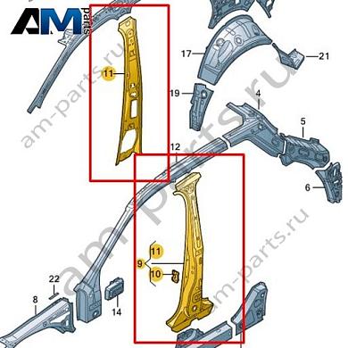 Внутренняя часть стойки В Volkswagen T-Roc 2018-2024 2GA809219Купить внутреннюю часть стойки В 2GA809219 на Фольксваген Т-рок 2018-2024- акция