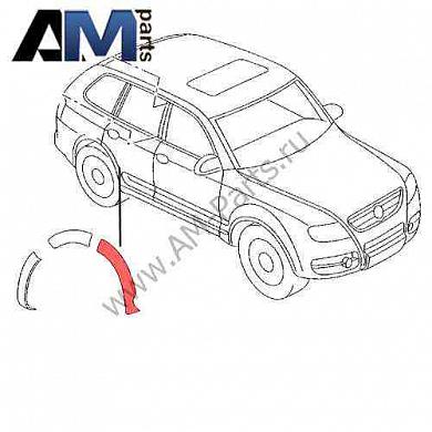 Расширитель колесной арки задняя дверь правый Туарег (2003-2010) 7L9853874 GRU