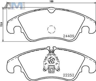 Передние тормозные колодки BREMBO P85145 на Audi Q5 (8R) 2008-2017