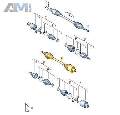 Приводной вал со ШРУСами правый (7-DSG) 7LA407272L  Volkswagen Multivan T6 (2019-2023)