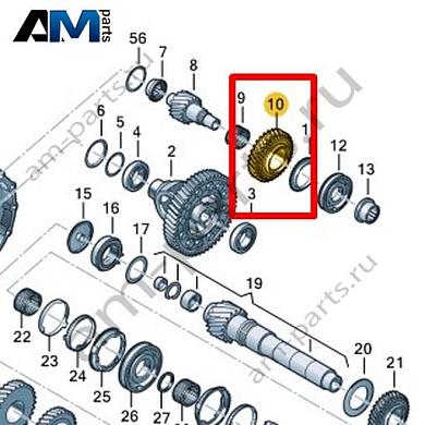 Свободно вращающаяся шестерня VAG 0C9311215DКупить свободно вращающуюся шестерню 0C9311215D для Фольксваген/Ауди/Шкода- акция