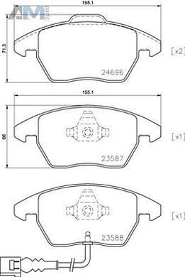 Передние тормозные колодки BREMBO P85146 на Audi TT (8J) 2006-2014