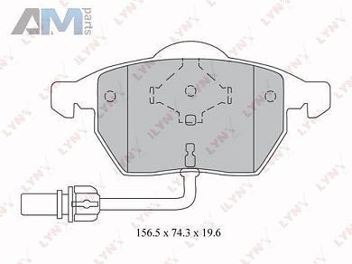 Колодки тормозные передние LYNX для Passat B5 1997-2005 BD-1216