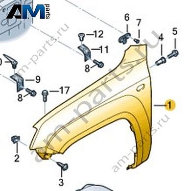 Переднее правое крыло Volkswagen AMAROK 2013-2016 2H0821102CКупить переднее правое крыло 2H0821102C на Фольксваген Амараок 2013-2016- минимальная цена